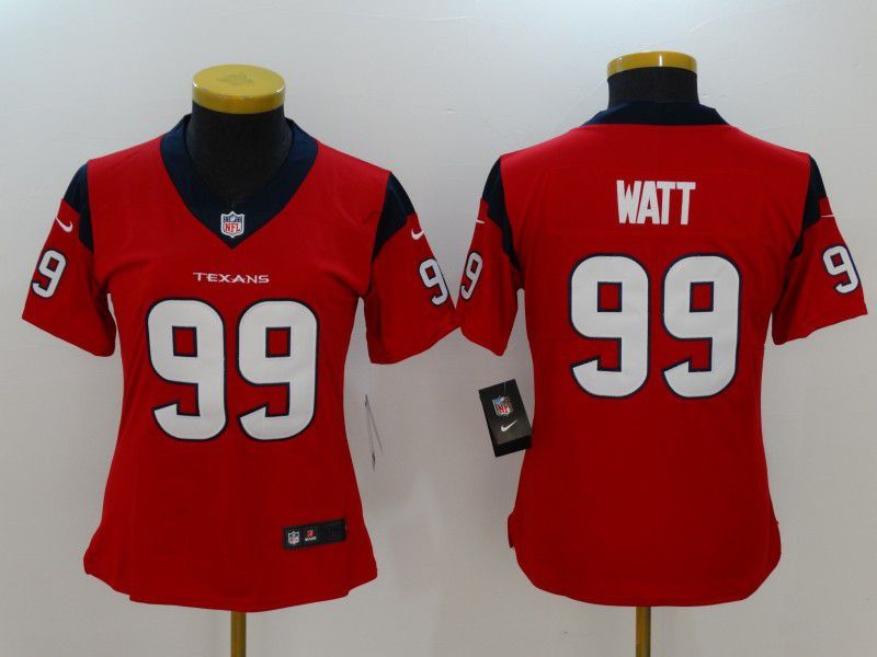 Women Houston Texans 99 Watt Red Nike Vapor Untouchable Limited NFL Jersey